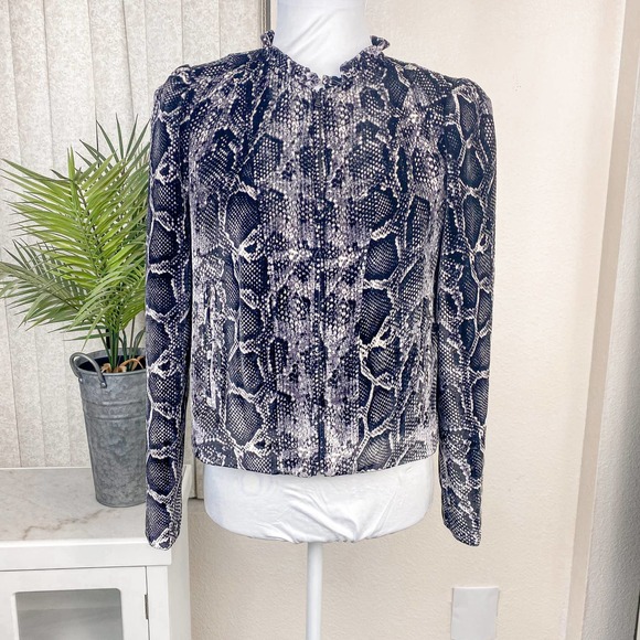 Rebecca Taylor Jacket Jackets Coats Bomber Jacket Silk Velvet Snakeskin - Picture 6 of 13